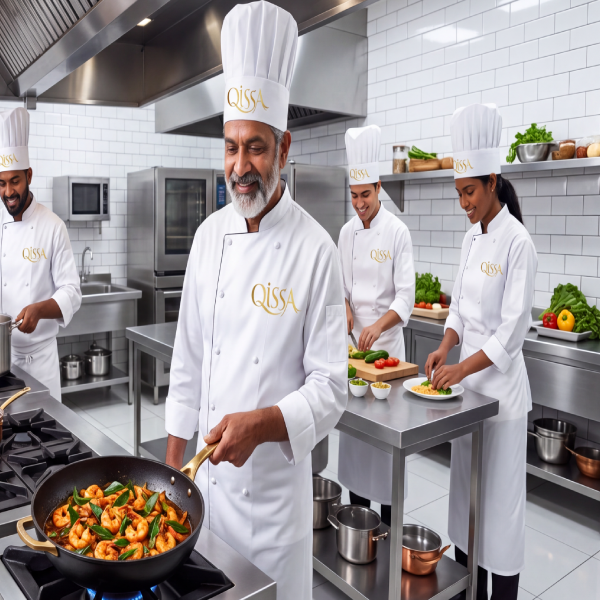 Chef preparing gourmet dish